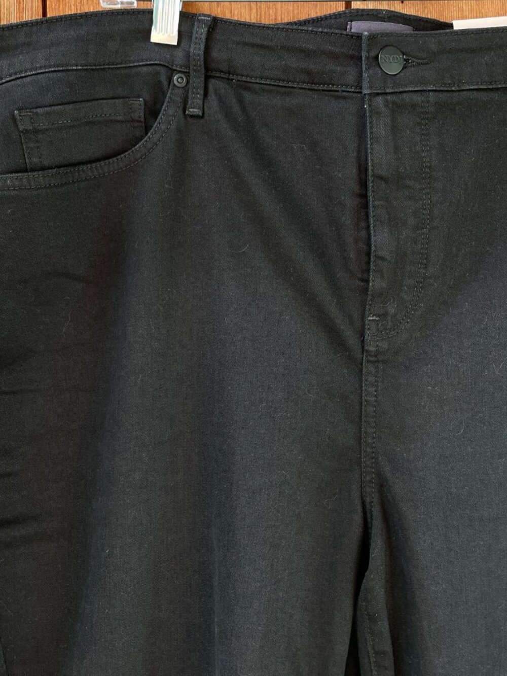 NWT NYDJ Sheri Slim Black Denim Stretch Crop Jeans in Women's 22W - Picture 6 of 16